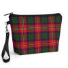 CENGDADA Roxburgh District Tartan Small Makeup Bag PU Leather Cosmetic Bags Toiletry Organizer with Handle view 1