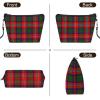 CENGDADA Roxburgh District Tartan Small Makeup Bag PU Leather Cosmetic Bags Toiletry Organizer with Handle view 3