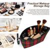 CENGDADA Roxburgh District Tartan Small Makeup Bag PU Leather Cosmetic Bags Toiletry Organizer with Handle view 4