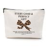 Aesthetic Coquette Leopard Bow Makeup Bag, Christian Gifts for Women College Teen Girl Sister Cosmetic Bags, Inspirational Bible Verses Zipper Pouch Travel Toiletry Bag Appreciation Birthday Christmas view 1