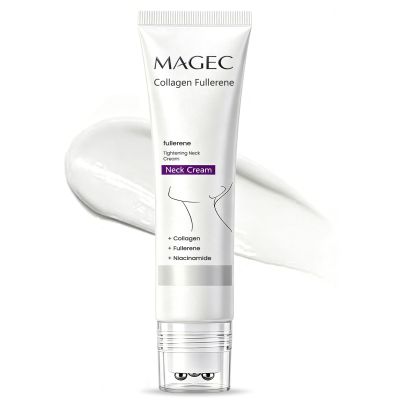 MAGEC Neck Firming Cream with Roller for Crepey Skin, Magic Collagen Fullerene Neck Cream, Neck Creams for Tightening and Firming | Moisturizing, Anti-Aging, Smooths Wrinkles and Fine Lines, 1.7Oz