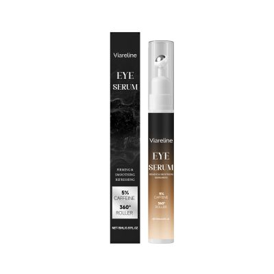Viareline Eye Serum with 5% Caffeine, Arginine & Allantoin, Firming & Smoothing, 360 Roller, 0.51 fl oz