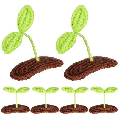 VINTORKY 6pcs Rave Bean Sprout Hair Clips, Knitted Plant Hairpins, Funny Snap Barrette, Hair Accessories for Teens Women Girls School Birthday Cosplay Party