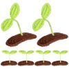 VINTORKY 6pcs Rave Bean Sprout Hair Clips, Knitted Plant Hairpins, Funny Snap Barrette, Hair Accessories for Teens Women Girls School Birthday Cosplay Party view 1