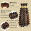 Highlight Brown Human Braiding Hair For Boho Braids P1B30 Deep Bulk 18"150G view 3