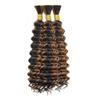 Highlight Brown Human Braiding Hair For Boho Braids P1B30 Deep Bulk 18"150G view 4