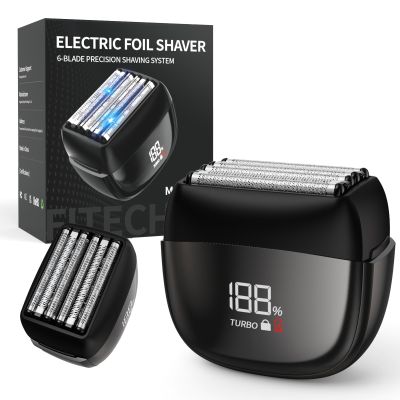 Electric Foil Shavers for Men: Fast Charge - Micro-Comb Technology & Precision Blades Mini Electric Razor for Face - IPX7 Waterproof Cordless Razor with LED Display