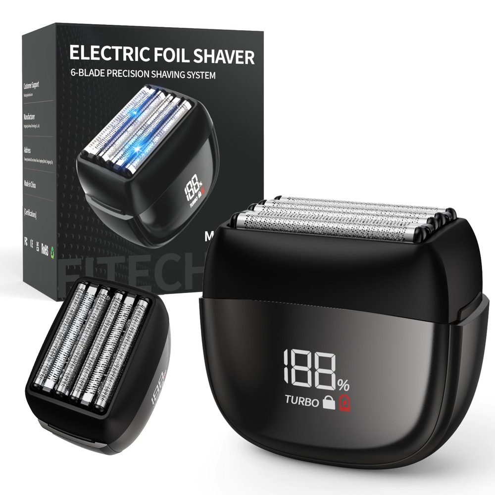 Electric Foil Shavers for Men: Fast Charge - Micro-Comb Technology & Precision Blades Mini Electric Razor for Face - IPX7 Waterproof Cordless Razor with LED Display