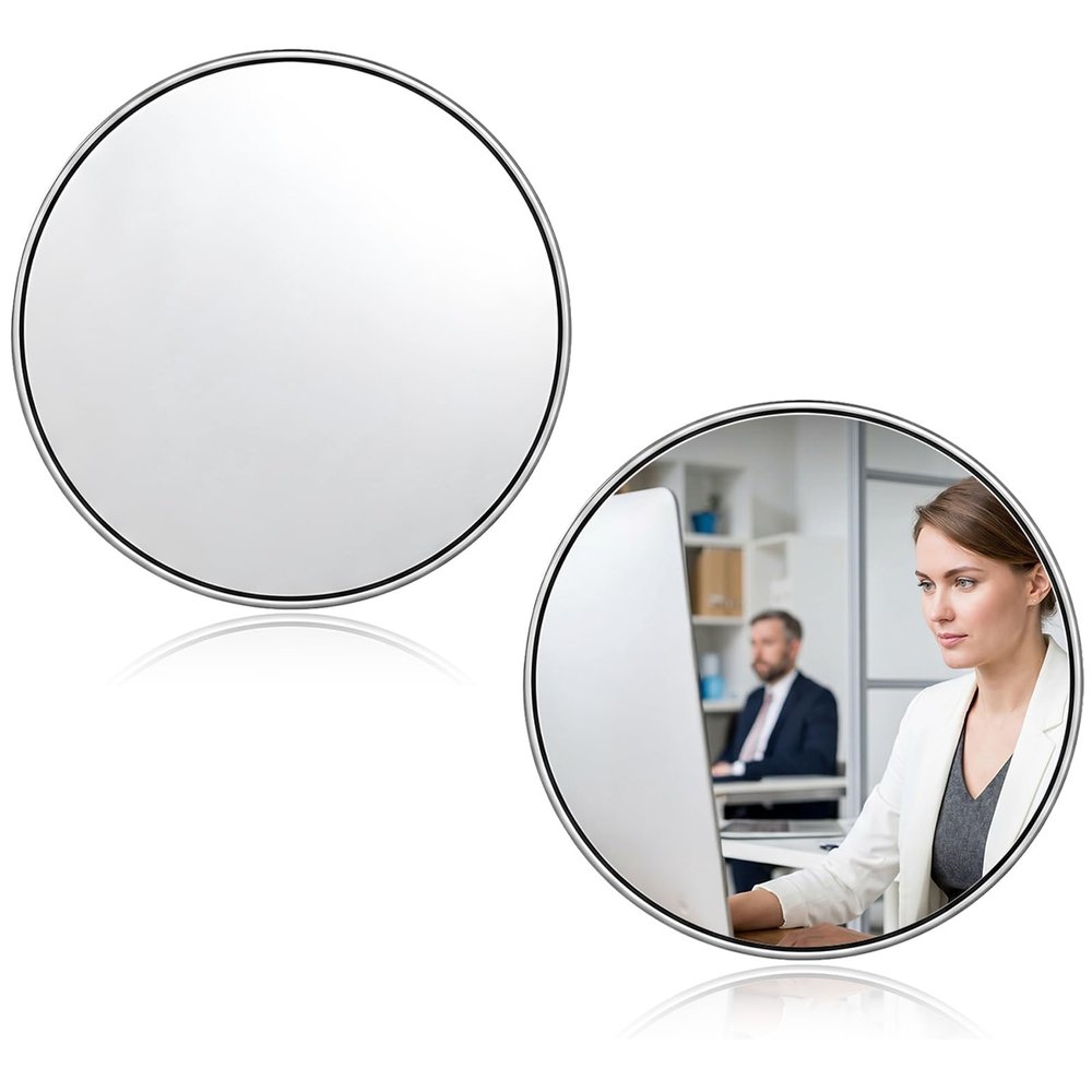 2 Pack 360 Rotatable Self-Adhesive Desk Mirror, Mini Cubicle Makeup Mirror