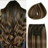 POGINJA Clip in Hair Extensions Real Human Hair, Remy Human Hair Clip Ins for Women, Natural Thick Soft Seamless Clip in Extensions, 24 Inch 4PCS 100g #2/6 Balayage Dark Brown to Chestnut Brown view 1