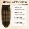POGINJA Clip in Hair Extensions Real Human Hair, Remy Human Hair Clip Ins for Women, Natural Thick Soft Seamless Clip in Extensions, 24 Inch 4PCS 100g #2/6 Balayage Dark Brown to Chestnut Brown view 2
