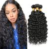 #1B Black Bundles Human Hair Water Wave Bundles 18 18 18 Inch Human Hair Weave 3 Bundle Unprocessed Brazilian Virgin Hair Natural Black Water Wave Human Hair Extensions 50 Grams/Bundle view 1
