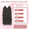 Feather Crochet Hair for Black Women Protein Silk Pre-Separated Deep Wave Close to Human Hair 50 Strands Miracle Knots Hair Curly Crochet Hair extensions(18inch #4 50 strands) view 2