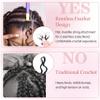 Feather Crochet Hair for Black Women Protein Silk Pre-Separated Deep Wave Close to Human Hair 50 Strands Miracle Knots Hair Curly Crochet Hair extensions(18inch #4 50 strands) view 3