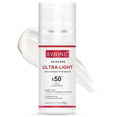 AVJONE Face Sunscreen SPF 50, Broad Spectrum UVA/UVB Protection Lightweight Formula, Water-Resistant, Oil-Free, Non-Comedogenic for Sensitive Skin