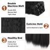 Kinky Straight Bundles Human Hair Mixed 20 22 24Inchs Yaki Straight Human Hair Bunldes Mixed Synthetic 3pcs Brazilian Virgin Remy Weft Extensions For Black Women Black Color view 3