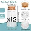 Bingche 100ml Mini Glass Bottles Small Glass Jars with Cork Stoppers Lids Empty Spell Jars Miniature Potion Bottles Message Wishing(12Pcs) view 2
