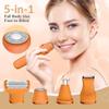 KINGTEE 5-in-1 Electric Bikini Trimmer for Women IPX7 Waterproof Shaver, Cordless Body & Facial Razors for Women, Ceramic Blades, USB-C Rechargeable, Painless Hair Removal Kit (Pure Orange) view 4