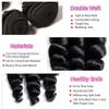 Loose Wave Bundles Human Hair 3Bundles Brazilain Virgin Loose Wave Human Hair Bundles Natural Black Color Can be Dyed (Natural Black, 12 14 16 Inch) view 4