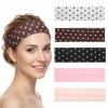 HJZHII 5Pcs Polka Dot Headband for Women, Non Slip Wide Elastic Headbands Retro Soft Stretchy Fabric Hair Bands Classic Polka Dot Fabric Headband for Women Yoga Workout and Daily Fashion view 1