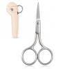 3.8 Inch Stainless Steel Eye Brow Scissors for Women with Protective Cover, Tiny Scissors for Grooming, Nose, Beard, And Facial Hair Trimming view 1