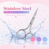 3.8 Inch Stainless Steel Eye Brow Scissors for Women with Protective Cover, Tiny Scissors for Grooming, Nose, Beard, And Facial Hair Trimming view 3