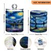 Qilmy Oil Painting Starry Night Qtip Holder 4 Pack, 14 oz Apothecary Jars Bathroom Vanity Organizer Canister for Qtips, Cotton Swabs, Cotton Balls, Cosmetic Pads, Flossers, Bath Salts view 3
