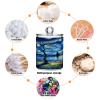 Qilmy Oil Painting Starry Night Qtip Holder 4 Pack, 14 oz Apothecary Jars Bathroom Vanity Organizer Canister for Qtips, Cotton Swabs, Cotton Balls, Cosmetic Pads, Flossers, Bath Salts view 4