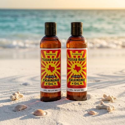 Texas Babe Tanning Oil Original 8 oz (Pack of 2) Natural Outdoor Tanning Oil, No Mineral Oil, No SPF, Made in Texas