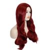 Kisayasi Long Red Wavy Wig for Women Side Part Natural Looking Wig Synthetic Hair Wig for Halloween Cosplay Party Use (Red) view 3