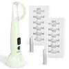 MSDWLGS Dermaplane Razor for Women Face Sonic,Rechargeable Dermaplaning Tool for Facial Exfoliation and Peach Fuzz Hair Removal, with LED Light and 12 Refill Blades, 3 Speeds(Green) view 1