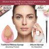 3Pcs Silicone Makeup Applicator with Makeup Brush, Clear & Non-Absorbent view 3