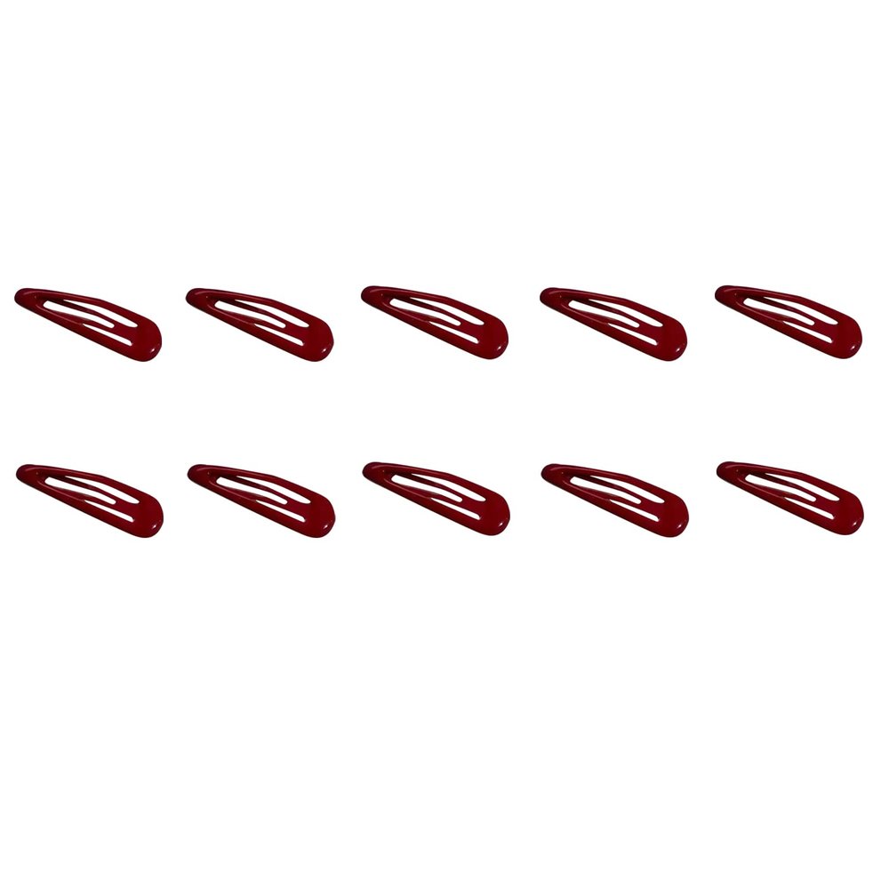 10 Pack Metal Snap Hair Clip Small Red Barrettes, Drip and Star Shape Pins Accessories for Women All Types