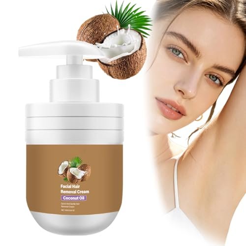 Coconut Oil Facial Hair Removal Cream,Kenshaw Hair Removal Cream,Plant Extract Facial Hair Removal,Facial Hair Removal Cream Coconut Oil,Suitable For Sensitive Skin (1PC)