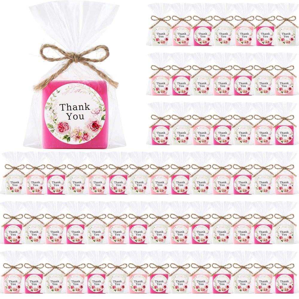 Leelosp 60 Set Mini Soap Favors for Baby Shower Wedding Guest, Floral Style