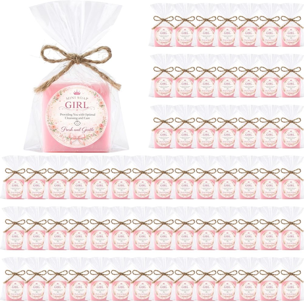 Leelosp 60 Set Mini Soap Favors for Baby Shower Wedding Guest, Girl Style