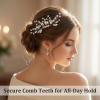 Amabro Crystal Bride Hair Comb Silver Rhinestone Bridal Side Comb Hair Piece Accessories Fancy Wedding Prom Elegant Clip for Women view 3