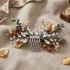 Amabro Crystal Bride Hair Comb Silver Rhinestone Bridal Side Comb Hair Piece Accessories Fancy Wedding Prom Elegant Clip for Women view 4