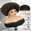 Afro Headband Wigs Short Afro Kinky Curly Wig Wear and Go Glueless Synthetic Wig Fluffy Bouncy Afro Headband Wigs for Black Women Daily Party (Dark Brown) view 3