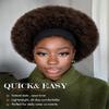 Afro Headband Wigs Short Afro Kinky Curly Wig Wear and Go Glueless Synthetic Wig Fluffy Bouncy Afro Headband Wigs for Black Women Daily Party (Dark Brown) view 4