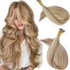100% Remy Hair I Tip Hair Extensions Human Hair 16Inch Itip Human Hair Extensions #60/7 Brown Balayage Light Brown with Blonde 30g/pack view 1