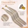 100% Remy Hair I Tip Hair Extensions Human Hair 16Inch Itip Human Hair Extensions #60/7 Brown Balayage Light Brown with Blonde 30g/pack view 2