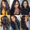 Body Wave Bundles Body Wave Bundles Human Hair LadrXadr Black Human Hair Bundle Unprocessed Natural Black Color 1B Bundle 20 Inch 50g view 2