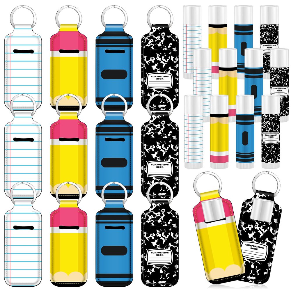 Loopeer 96 Pcs/48set Back to School Teacher Gifts Bulk Lip Balm and Holder
