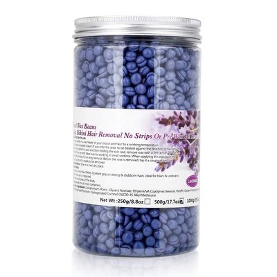 Adfaga 4 Flavor Hard Wax Beans Hair Removal Kit Gentle Effective Depilatory Wax for Bikini Legs Arms Underarms Ingredients No Strips Needed 500g Jar (Lavender)
