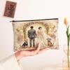 Wedding Lakeland Terrier Dog Makeup Bag, Luxury Floral Marriage Cosmetic Travel Pouch for Women, Portable Small Canvas Zipper Organizer, Pet Toiletry Bag 7x9 Inch view 2