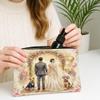 Wedding Lakeland Terrier Dog Makeup Bag, Luxury Floral Marriage Cosmetic Travel Pouch for Women, Portable Small Canvas Zipper Organizer, Pet Toiletry Bag 7x9 Inch view 3