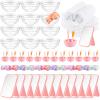 Teenyyou 12 Set Tie Dye Pink Spa Party Supplies for Girls Women Include Facial Mask Bowl with Stick Spatula Silicone Brush Mirror Headband Towel for DIY Spa Sleepover Slumber Wedding Party Favor view 1