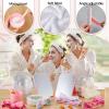 Teenyyou 12 Set Tie Dye Pink Spa Party Supplies for Girls Women Include Facial Mask Bowl with Stick Spatula Silicone Brush Mirror Headband Towel for DIY Spa Sleepover Slumber Wedding Party Favor view 3