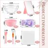 Teenyyou 8 Set Spa Tie Dye Pink and Purple Supplies for Girls Women Include Facial Mask Bowl with Stick Spatula Silicone Brush Mirror Headband Towel for DIY Sleepover Slumber Wedding Party Favor view 2